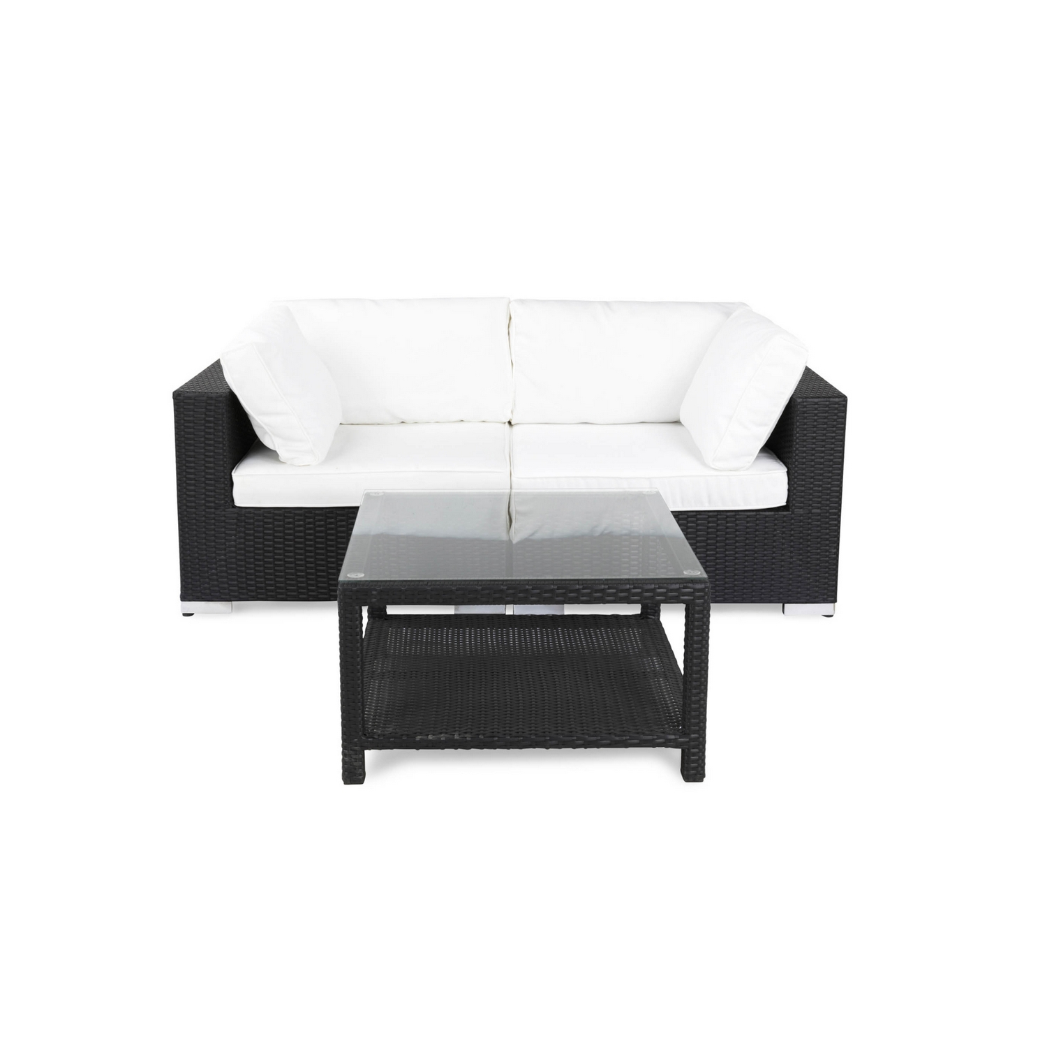 Loungegrupp Comfort Garden Bahamas 2-sits med Bord med Hylla Utomhus