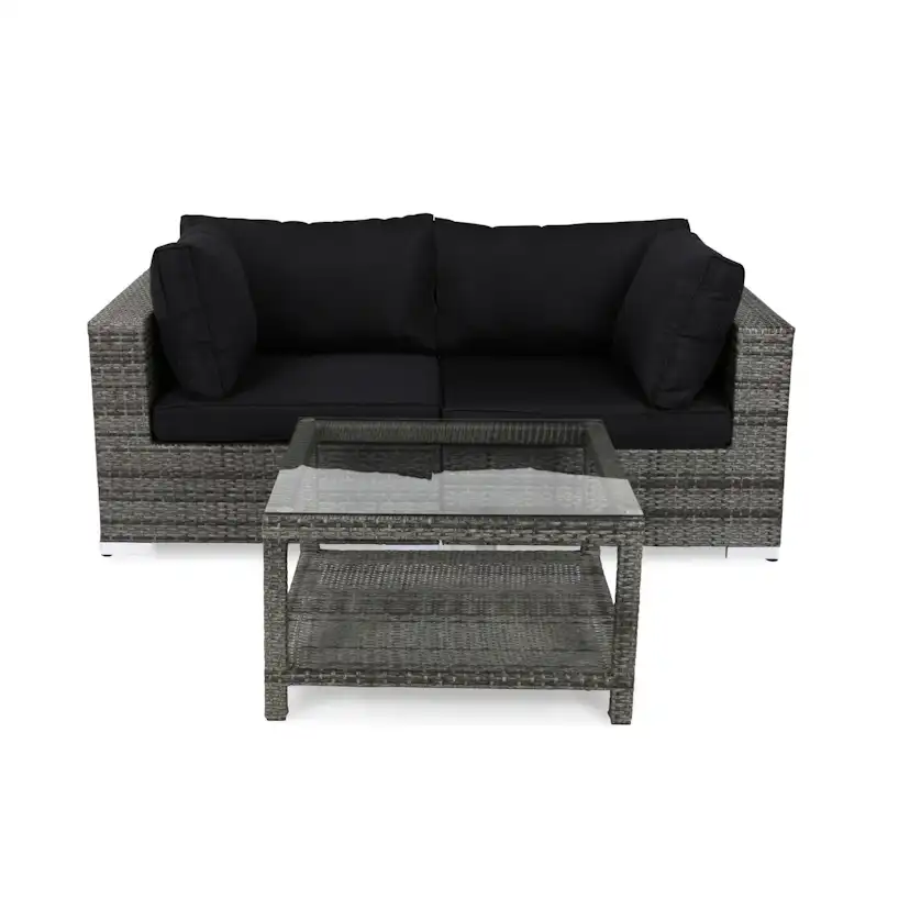 Loungegrupp Comfort Garden Bahamas 2-sits med Bord med Hylla Utomhus