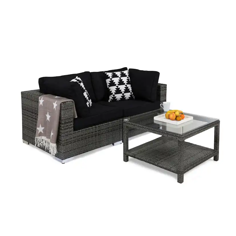 Loungegrupp Comfort Garden Bahamas 2-sits med Bord med Hylla Utomhus