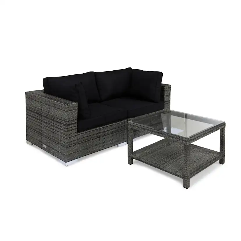 Loungegrupp Comfort Garden Bahamas 2-sits med Bord med Hylla Utomhus