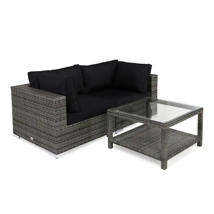 Loungegrupp Comfort Garden Bahamas 2-sits med Bord med Hylla Utomhus