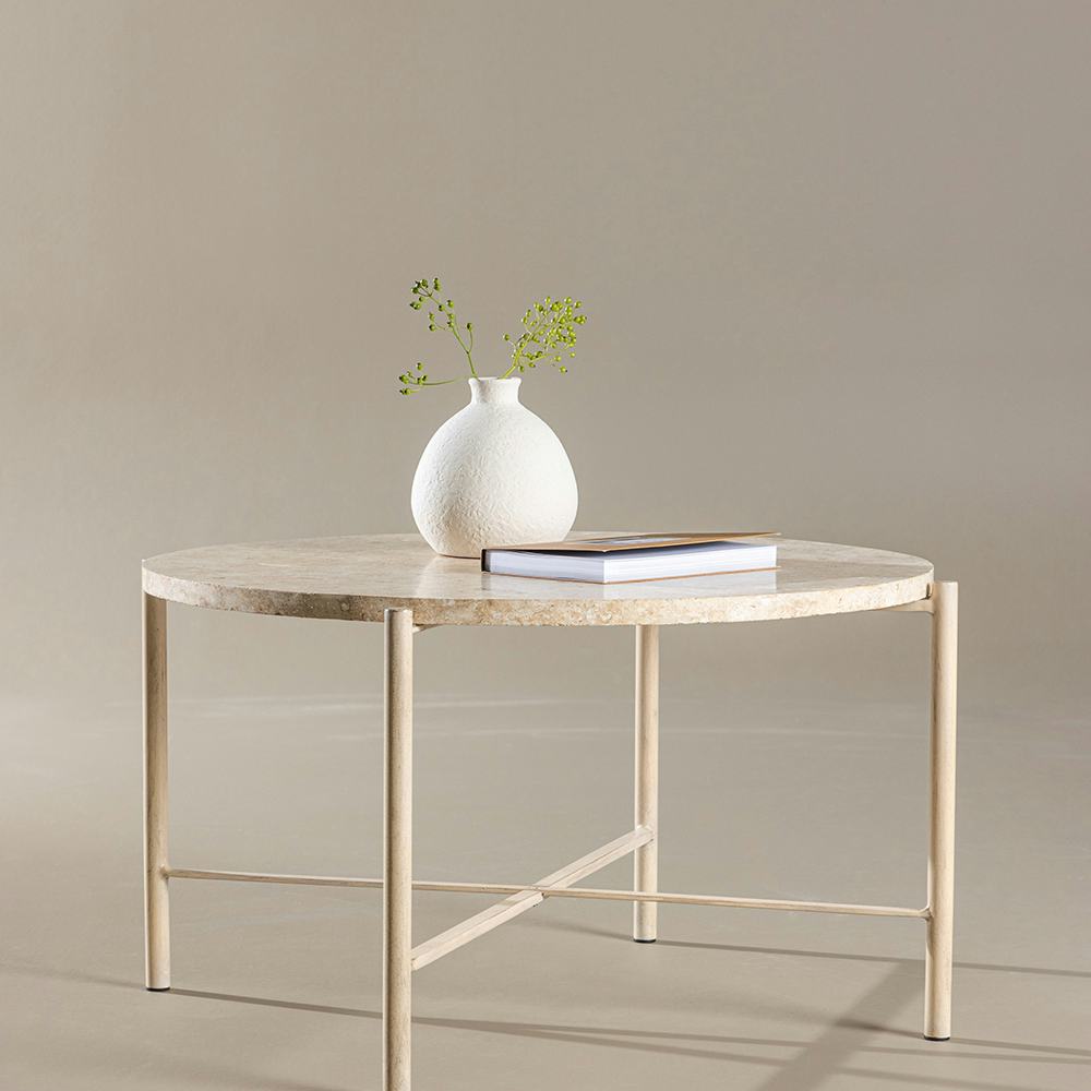 Soffbord Vind Sandhamn Beige Runt Vardagsrumsbord Ø70cm