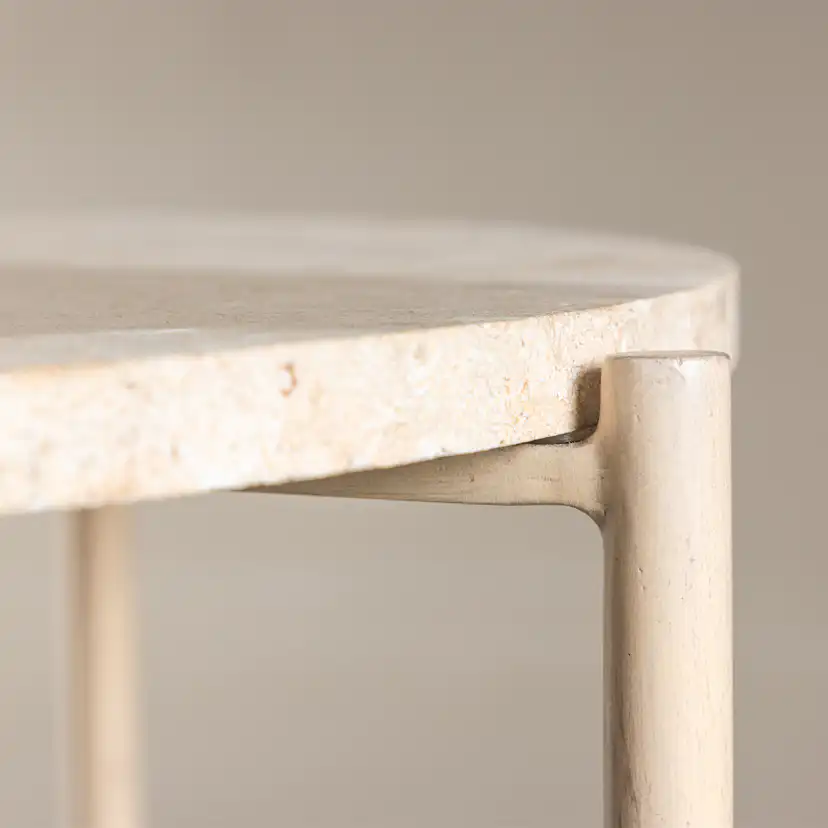 Soffbord Vind Sandhamn Beige Runt Vardagsrumsbord Ø70cm