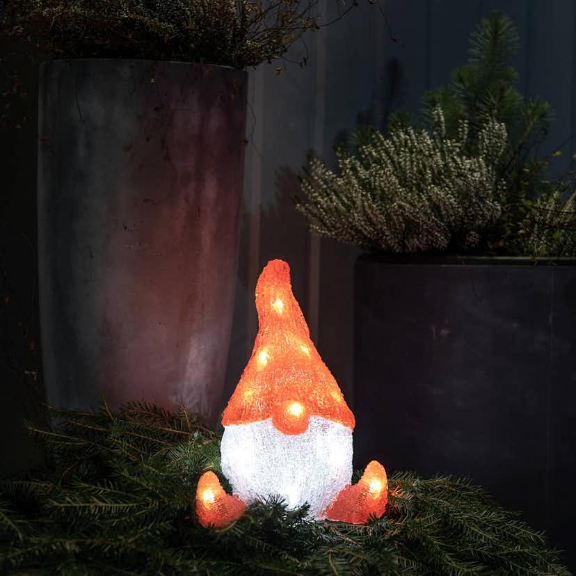 Dekorationsbelysning Gnosjö Konstsmide Tomte Akryl 26 cm 16 LED