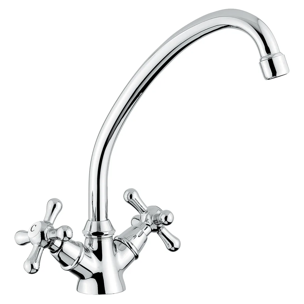 Köksblandare Sunwind Tvågreppsblandare Nickel Svängbar Pip