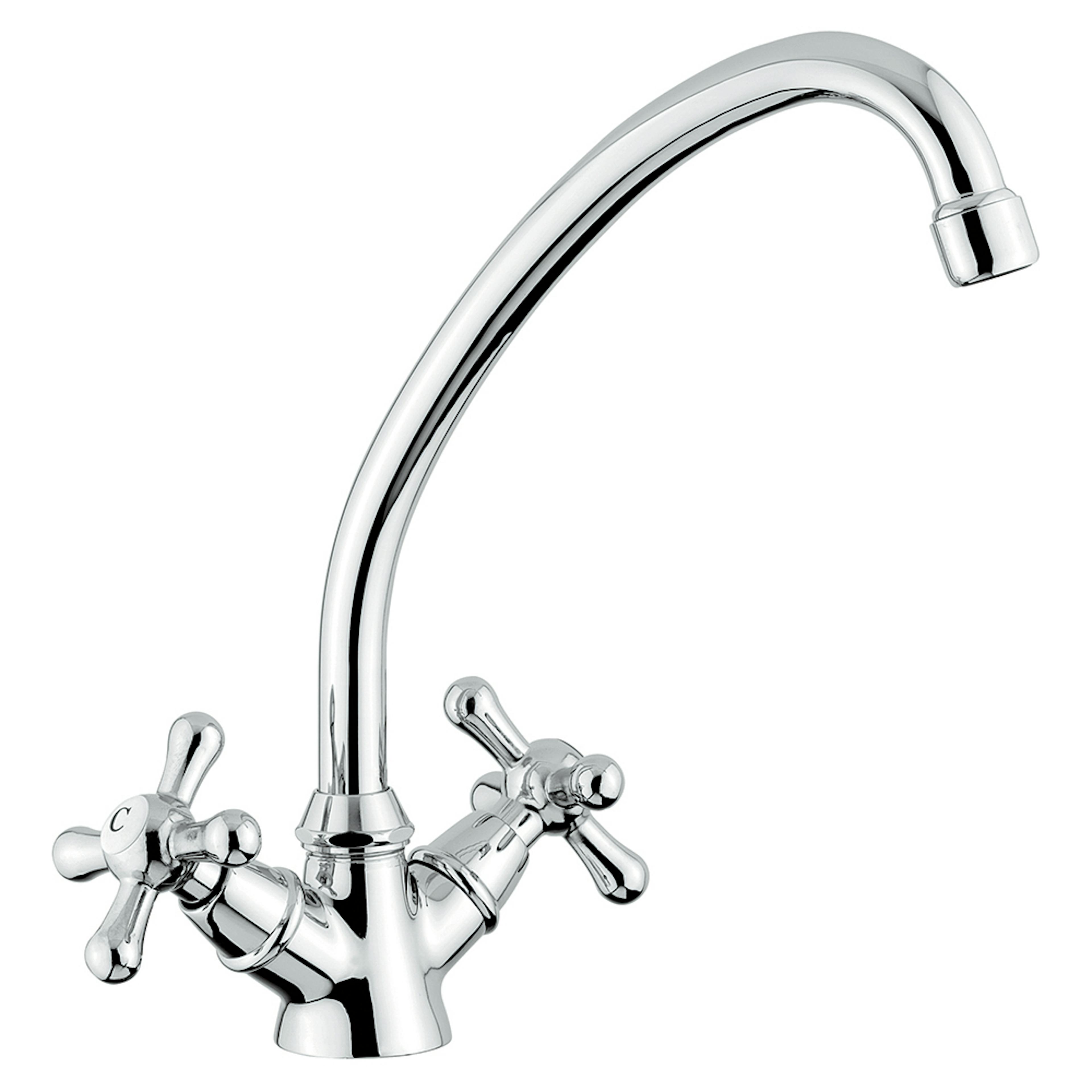 Köksblandare Sunwind Tvågreppsblandare Nickel Svängbar Pip