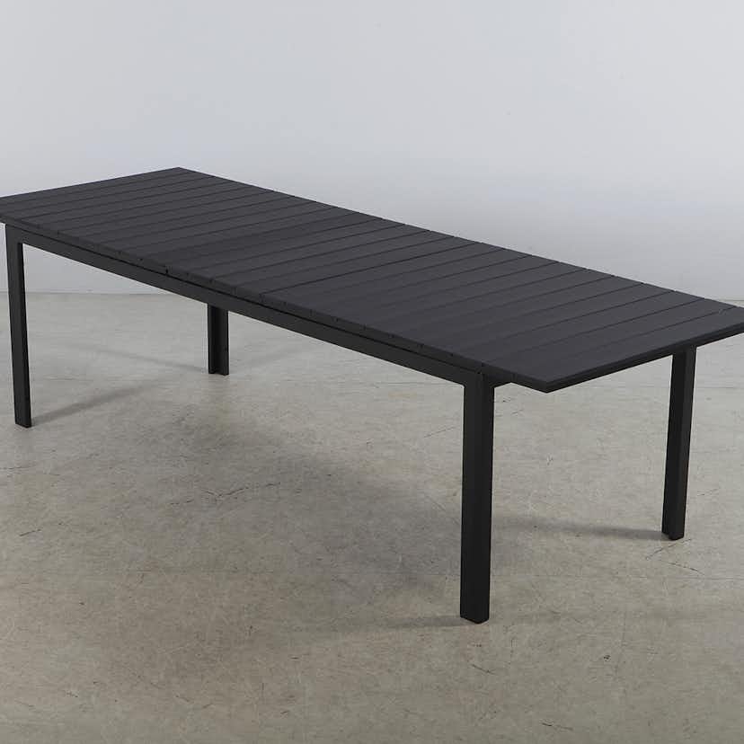 Utebord Outfit Willy Förlängningsbart Trädgårdsbord i Svart Aluminium/Polywood