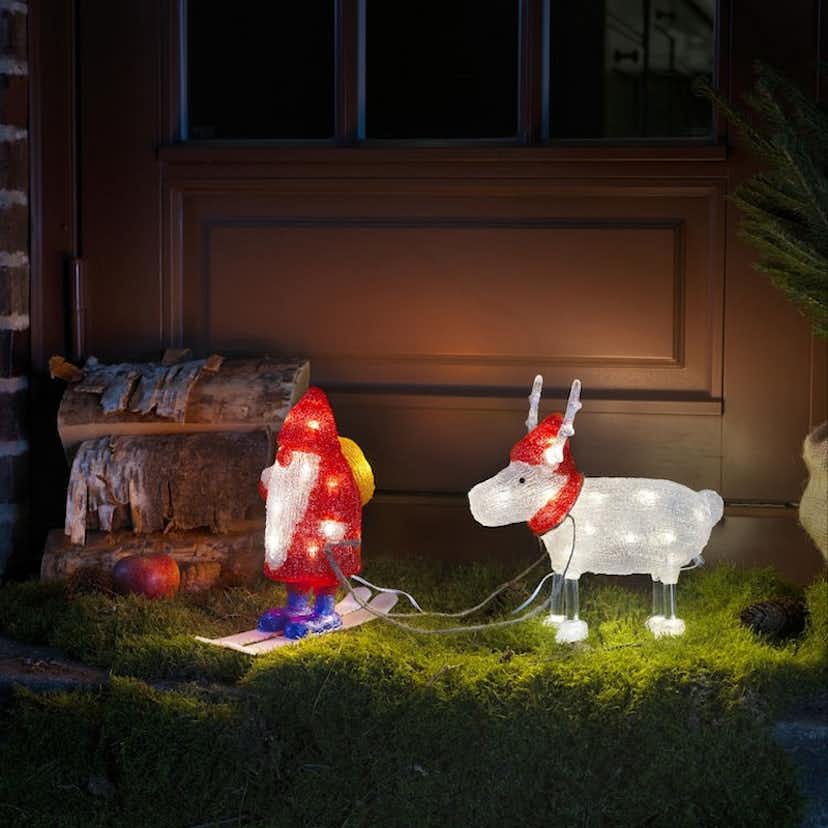 Dekorationsfigur Gnosjö Konstsmide Tomte med Ren Akryl