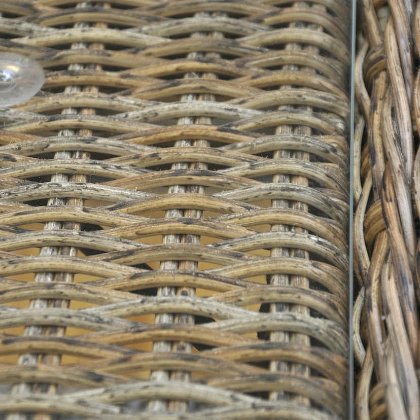 Soffbord Ute VILA Natur Rottingbord med Glasskiva