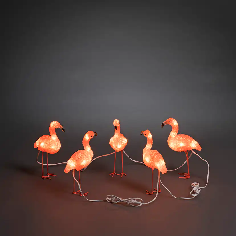 Dekorationsbelysning Gnosjö Konstsmide Flamingos Akryl 5 st LED