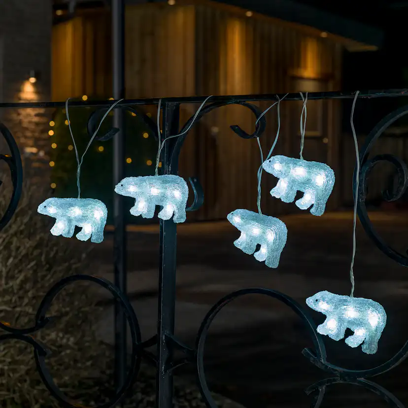 Dekorationsbelysning Gnosjö Konstsmide Hängande Isbjörnar 5 st