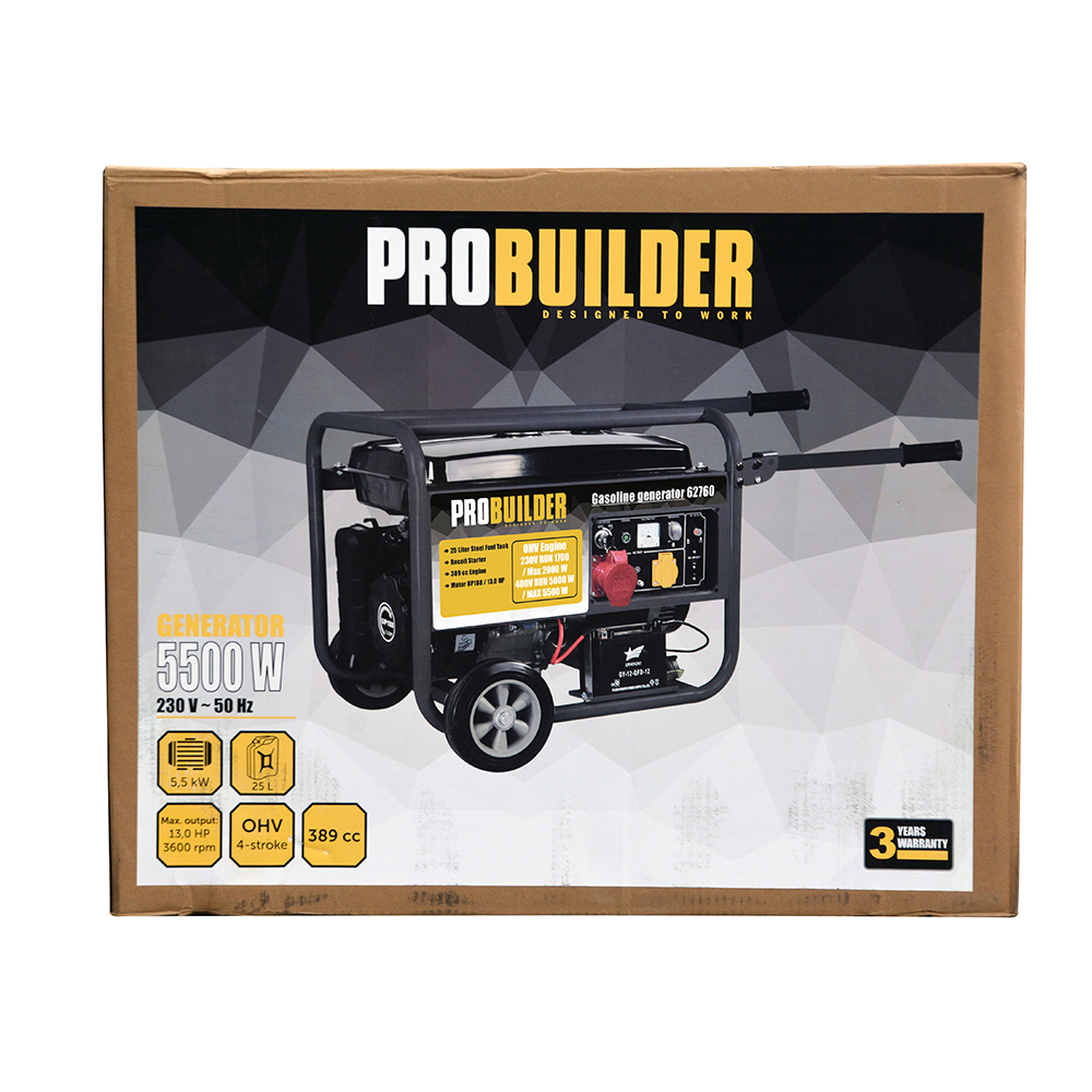 Elverk Probuilder 5000W/Max 5500W (Schuko) 389 cc