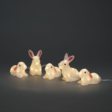 Dekorationsbelysning Gnosjö Konstsmide Kaniner LED 5 st