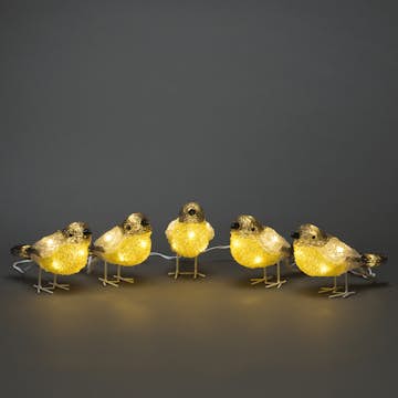 Dekorationsbelysning Gnosjö Konstsmide Fåglar Akryl 40L LED 5 st