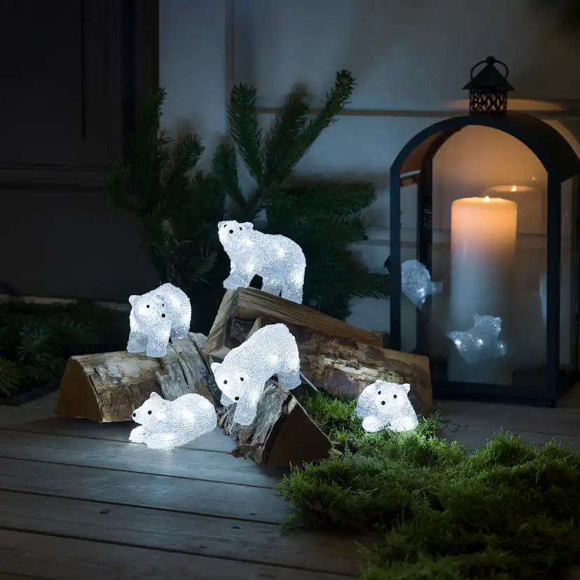 Dekorationsbelysning Gnosjö Konstsmide Isbjörnar 5 st LED