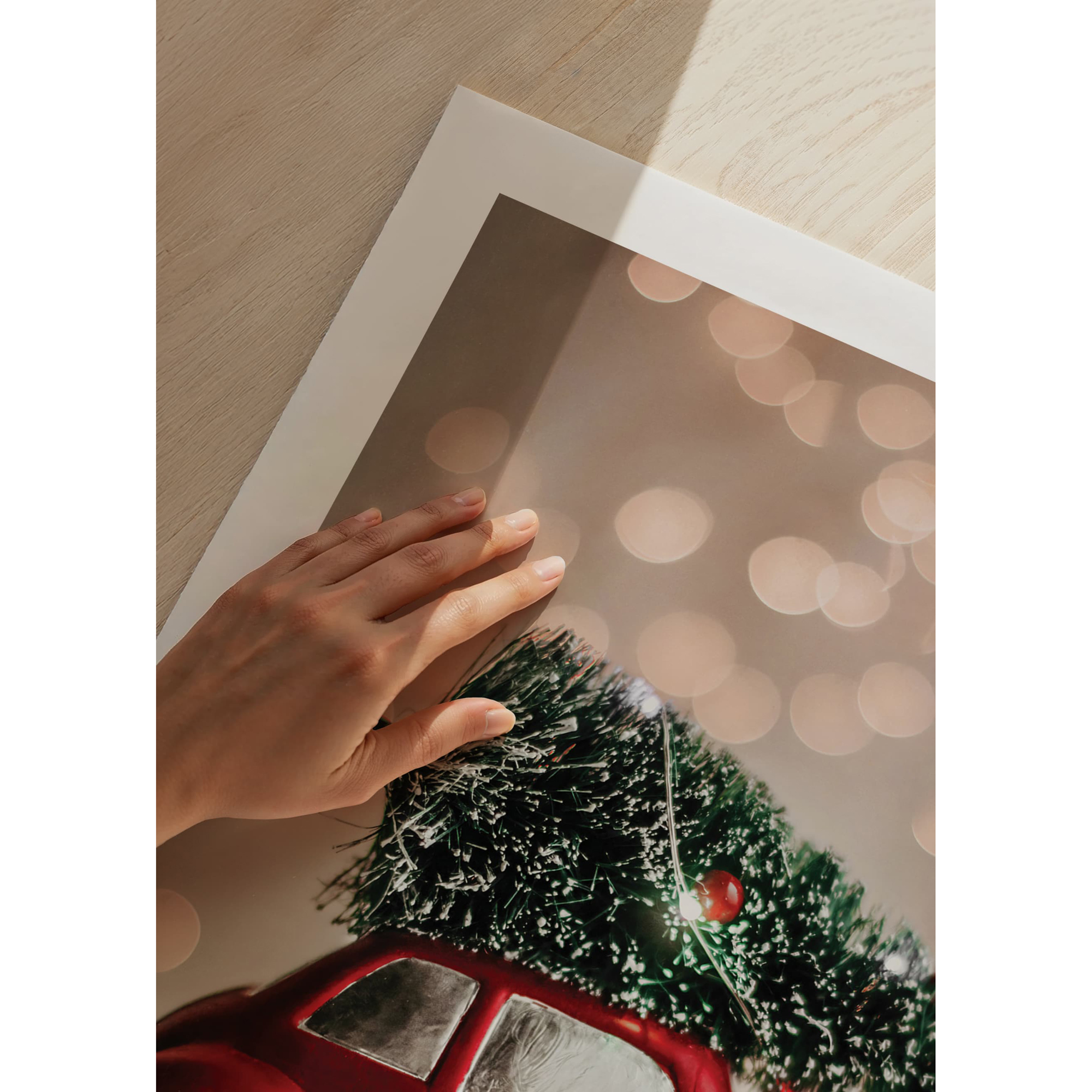 Poster Gallerix Red Car Tree On Roof