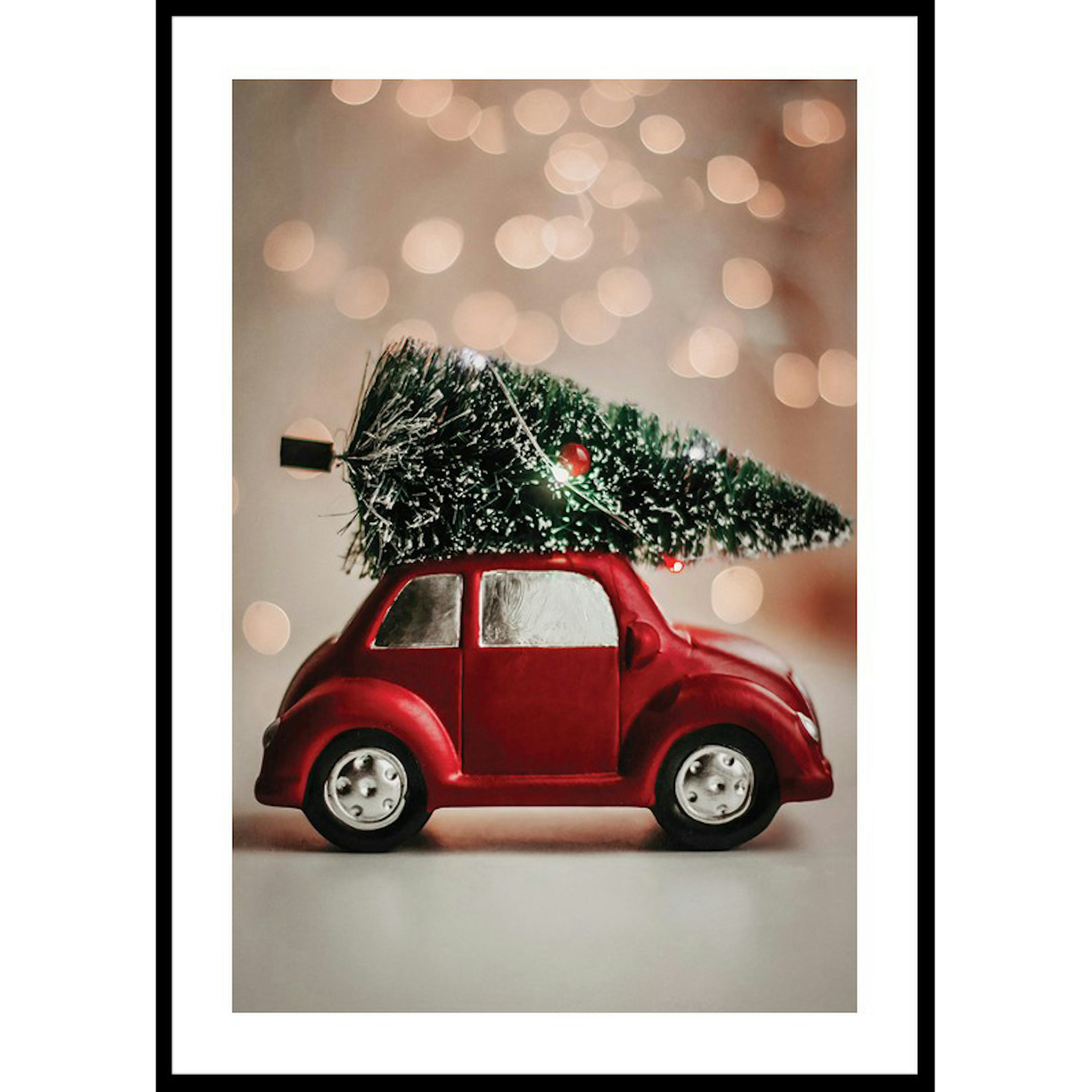 Poster Gallerix Red Car Tree On Roof