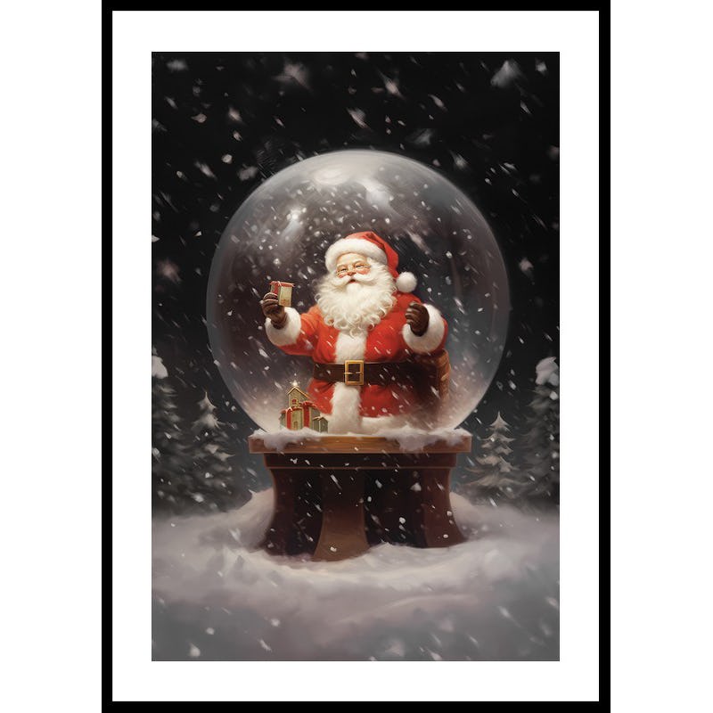 Poster Gallerix Santa Snow Globe