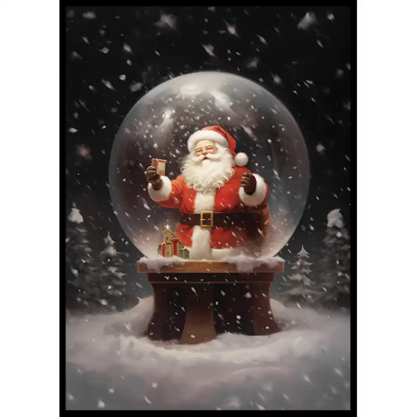 Poster Gallerix Santa Snow Globe