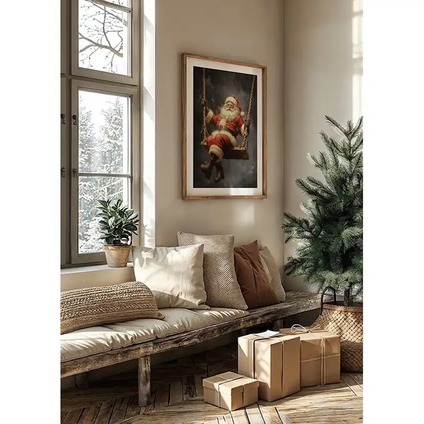 Poster Gallerix Santa On A Swing