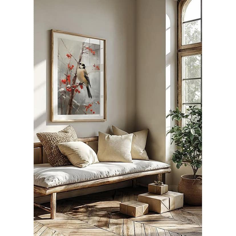 Poster Gallerix Bird And Red Berries