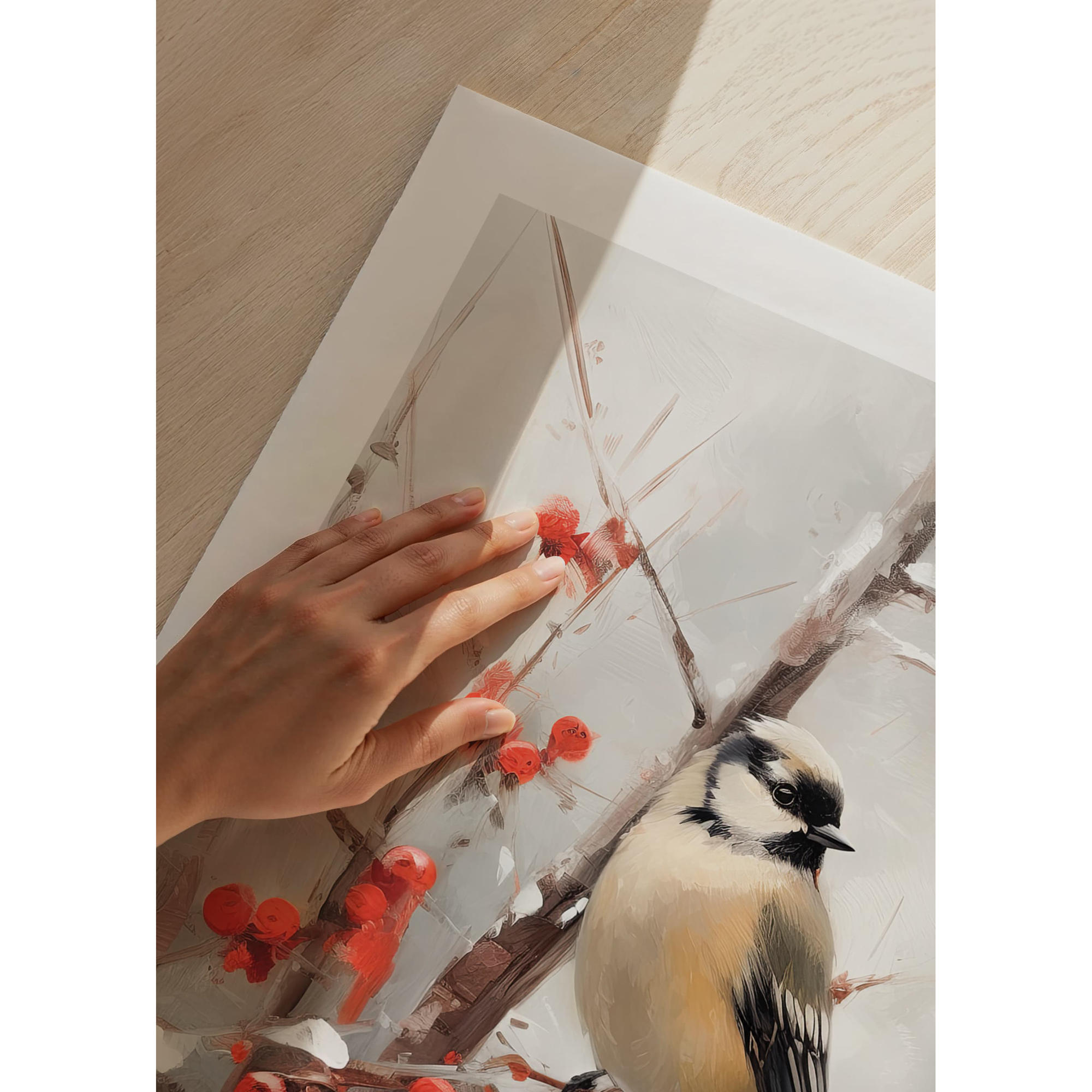 Poster Gallerix Bird And Red Berries