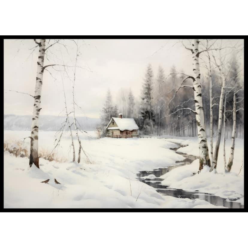 Poster Gallerix Cottage Winter Landscape