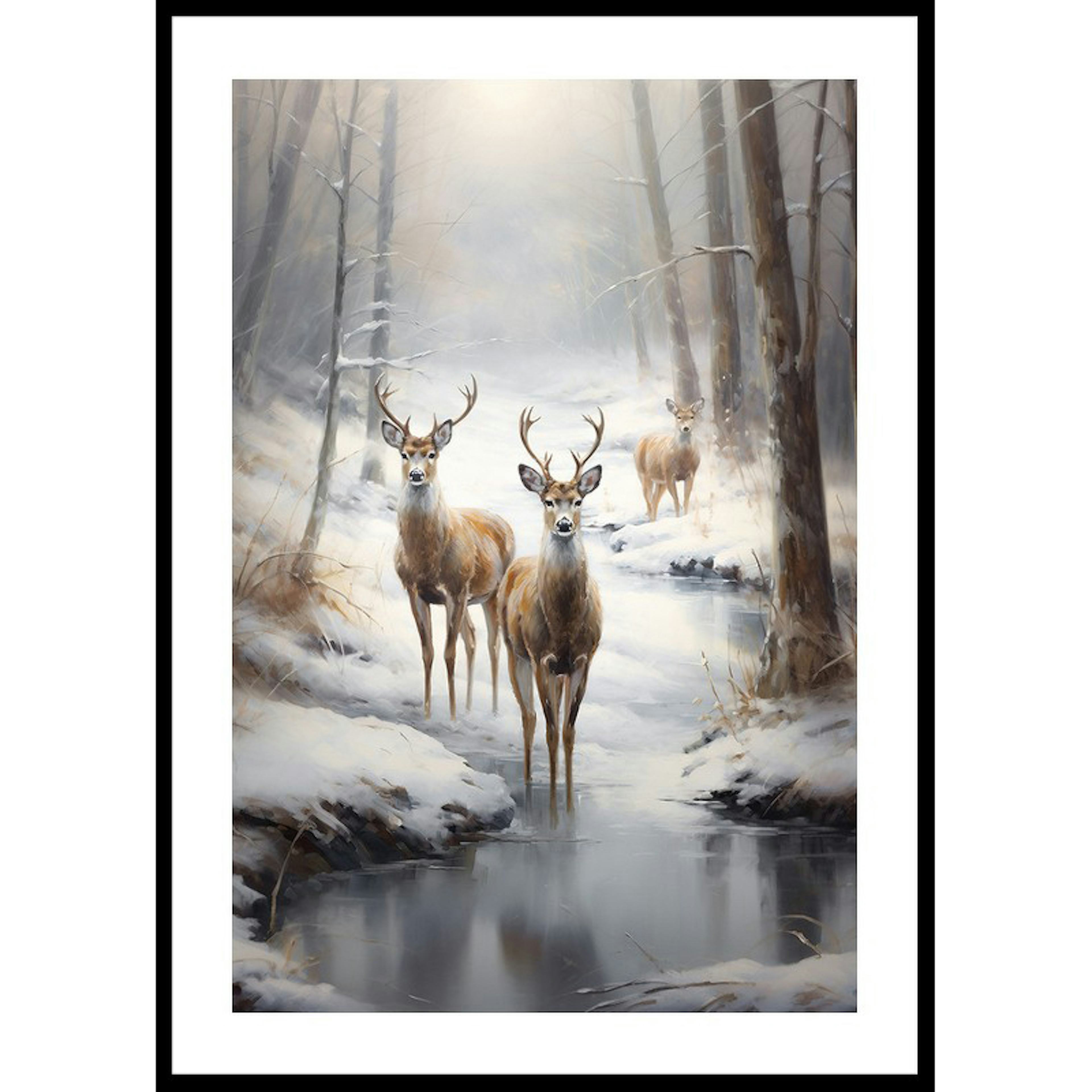 Poster Gallerix Roe Deer In Winter No1