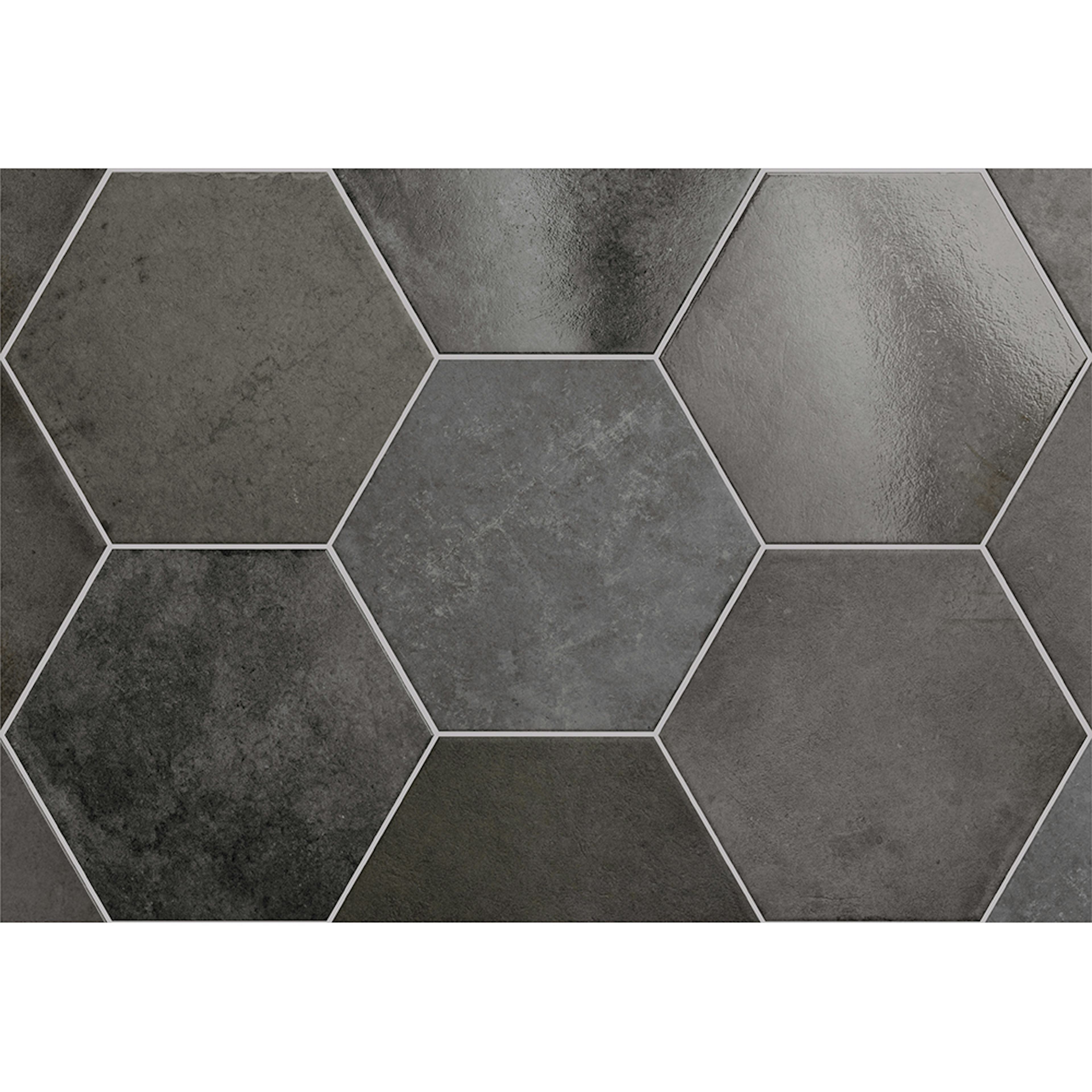 Klinker Lhådös Story carbon hexagon 17,5x20 cm