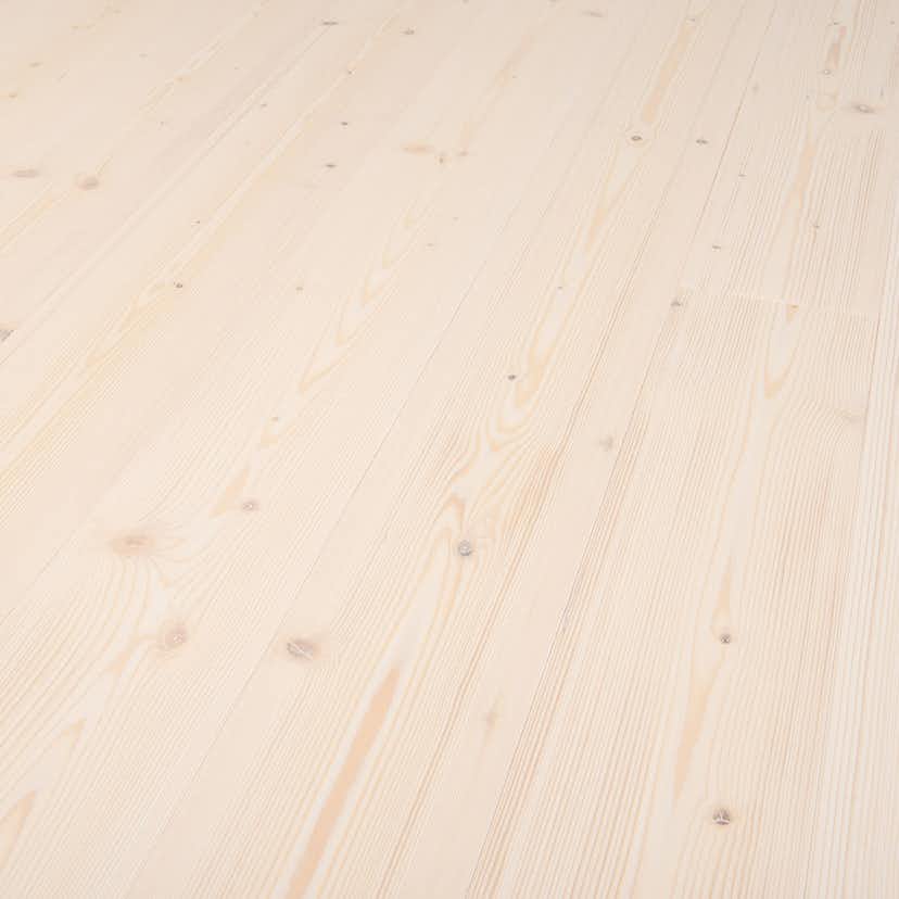 Massivt Trägolv DalaFloda HardSpruce Dolomit Borstat & Vittonat 1-Stavs Grangolv