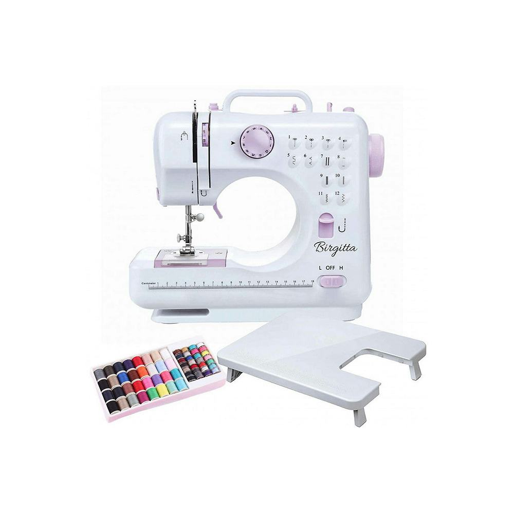 Symaskinsset Birgitta Standard Symaskin med Tillägsbord & 60 Delar Trådset