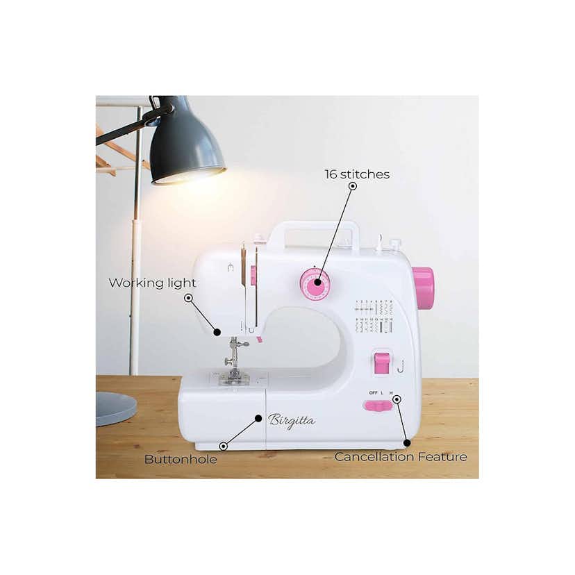 Symaskinsset Birgitta Comfort Symaskin med Tilläggsbord & 60 Delar Trådset