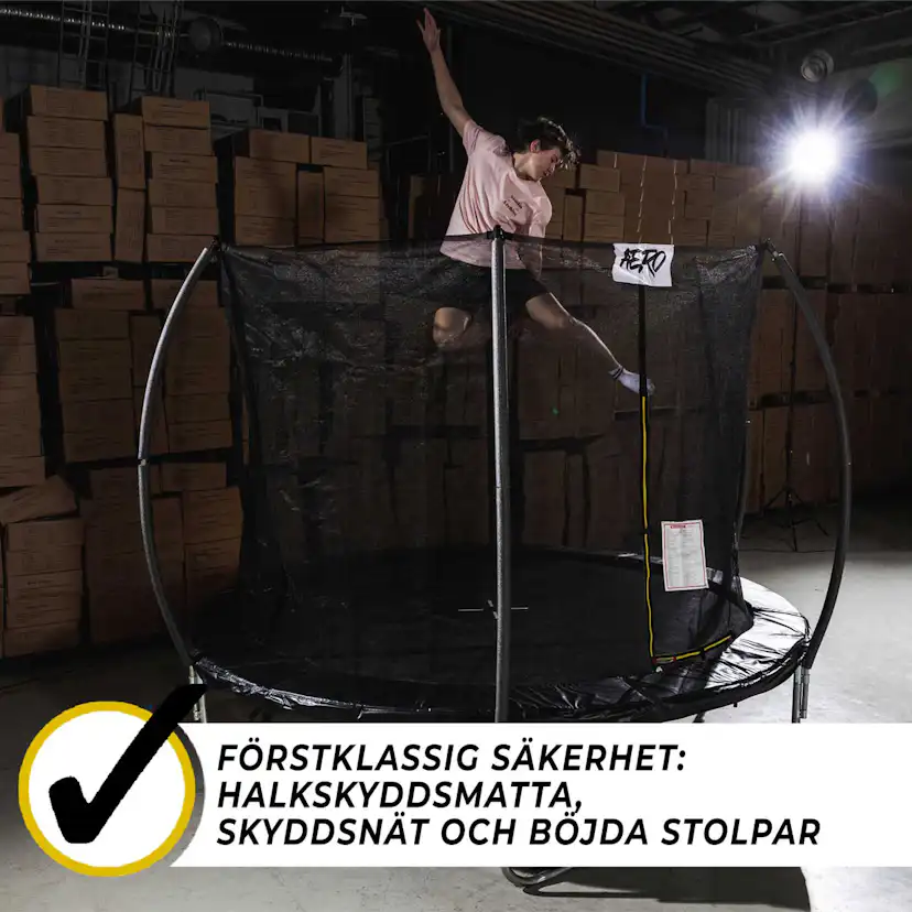 Studsmatta React Aero Trampolin med Skyddsnät Ø4,27m