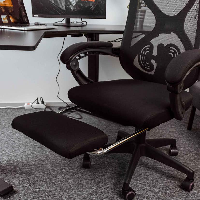 Kontorsstol Lykke Office Pro Stol med Andningsväv & Utdragbart Fotstöd