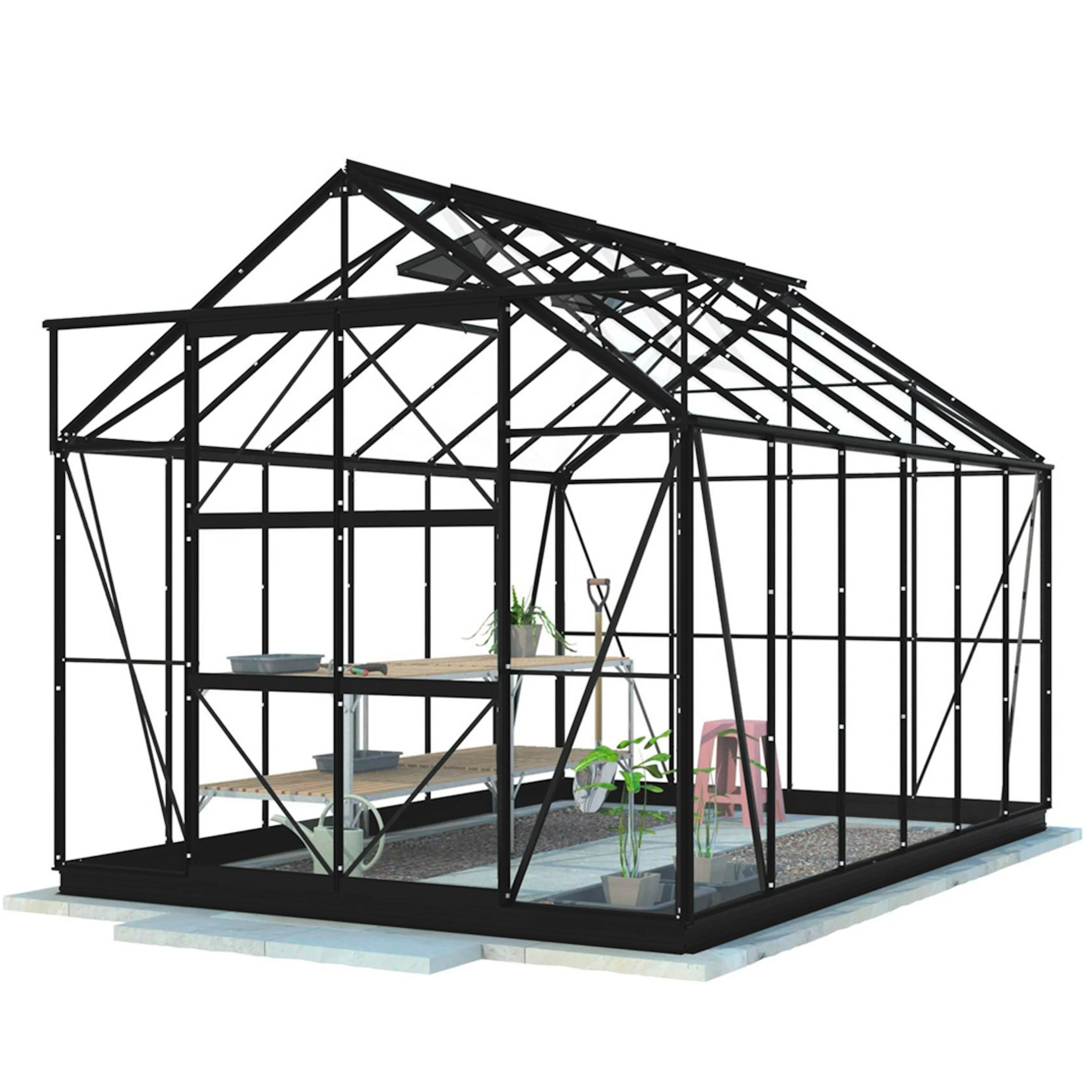 Växthus Lykke Hybrid 97 m2 Svart