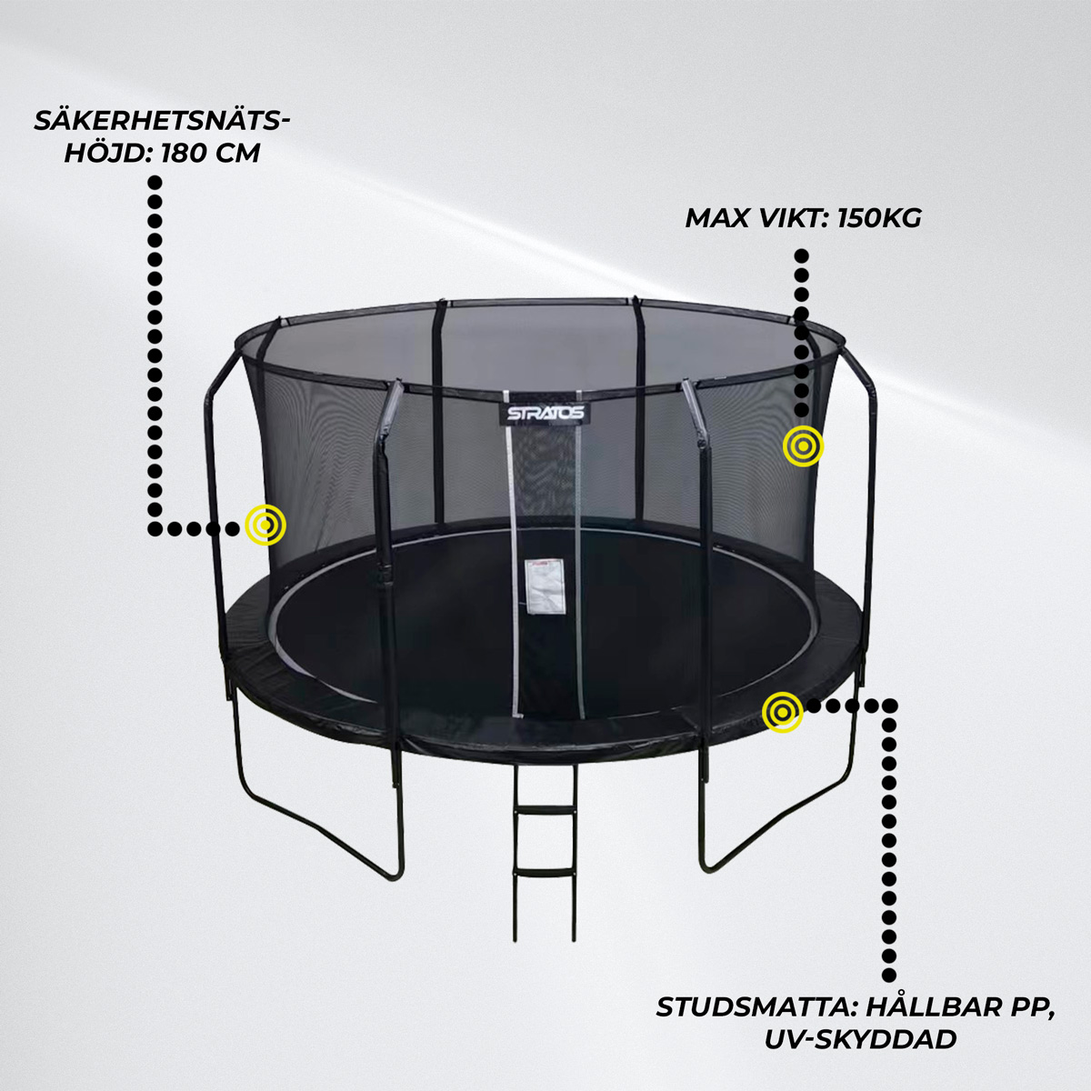 Studsmatta Stratos Premium Black Line 396 cm