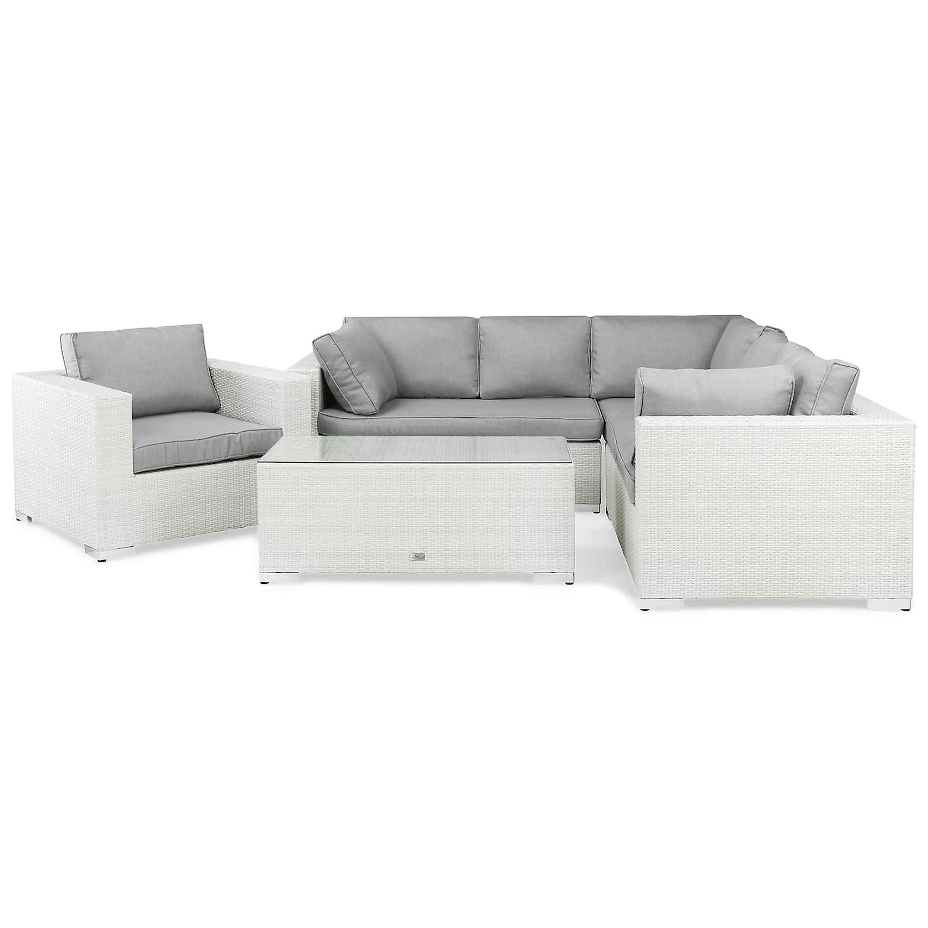 Loungegrupp Comfort Garden Bahamas 6-sits Vit Utomhus