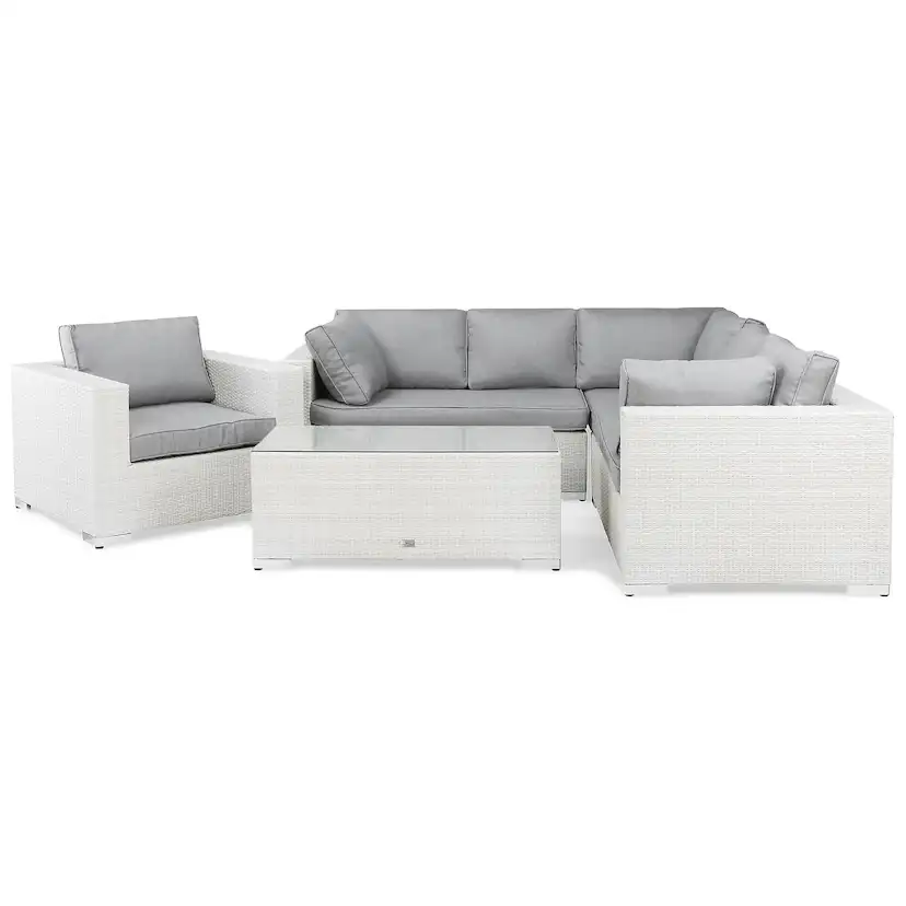 Loungegrupp Comfort Garden Bahamas 6-sits Vit Utomhus