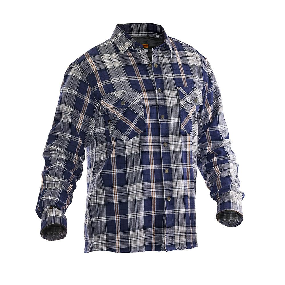 Flanellskjorta Jobman Fodrad Navy/Grey 5157