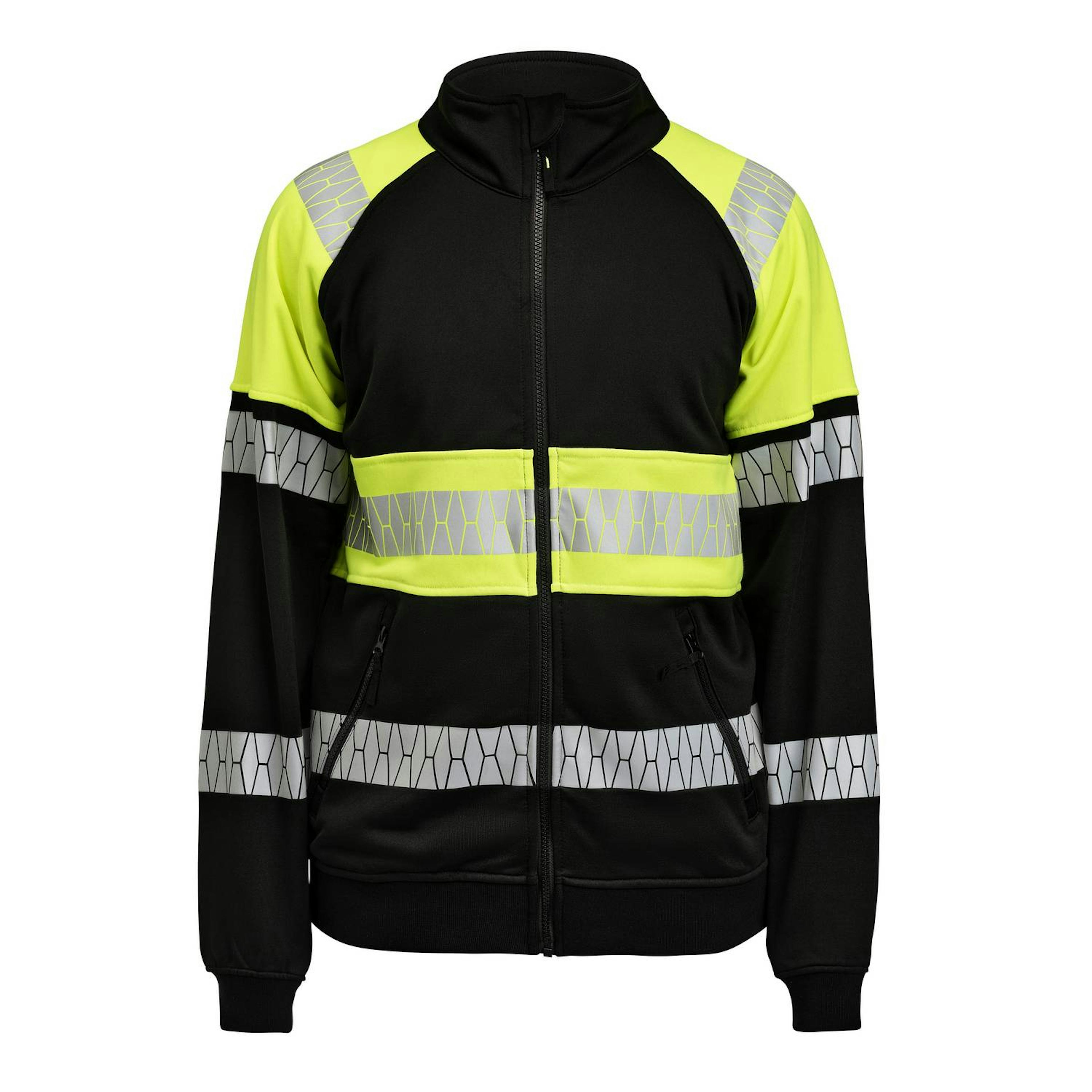 Sweatshirt Jobman Hel-Zip Varsel Svart/Gul V