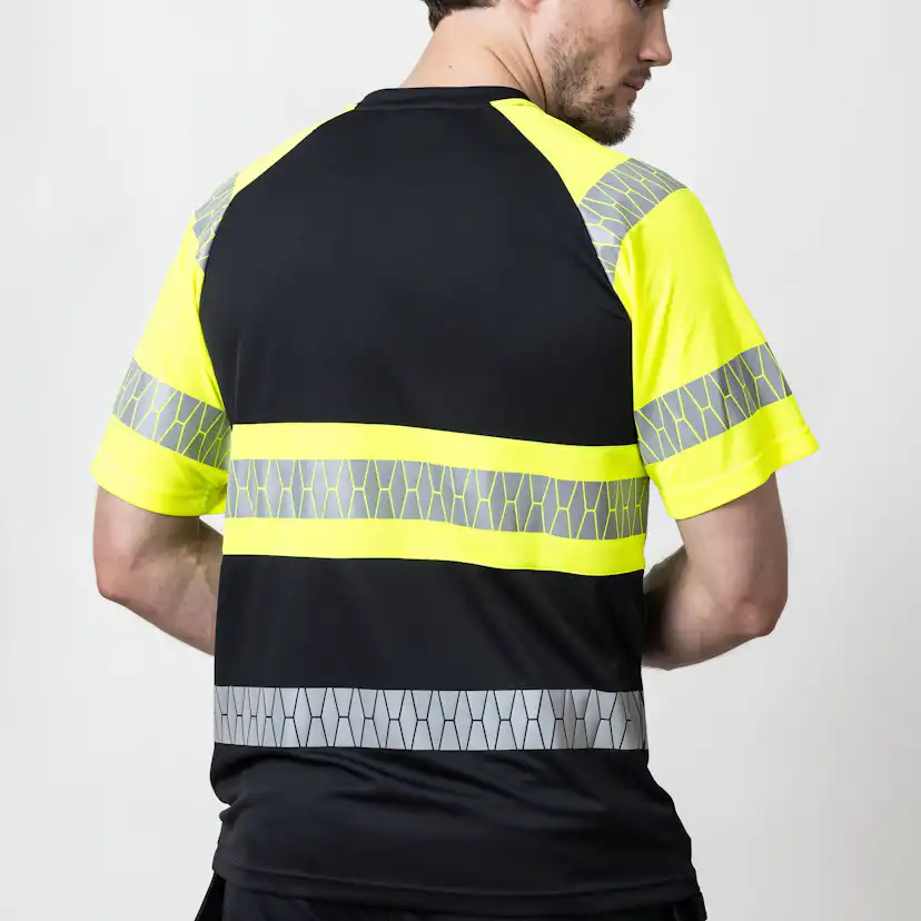 T-shirt Jobman Varsel Svart/Gul V