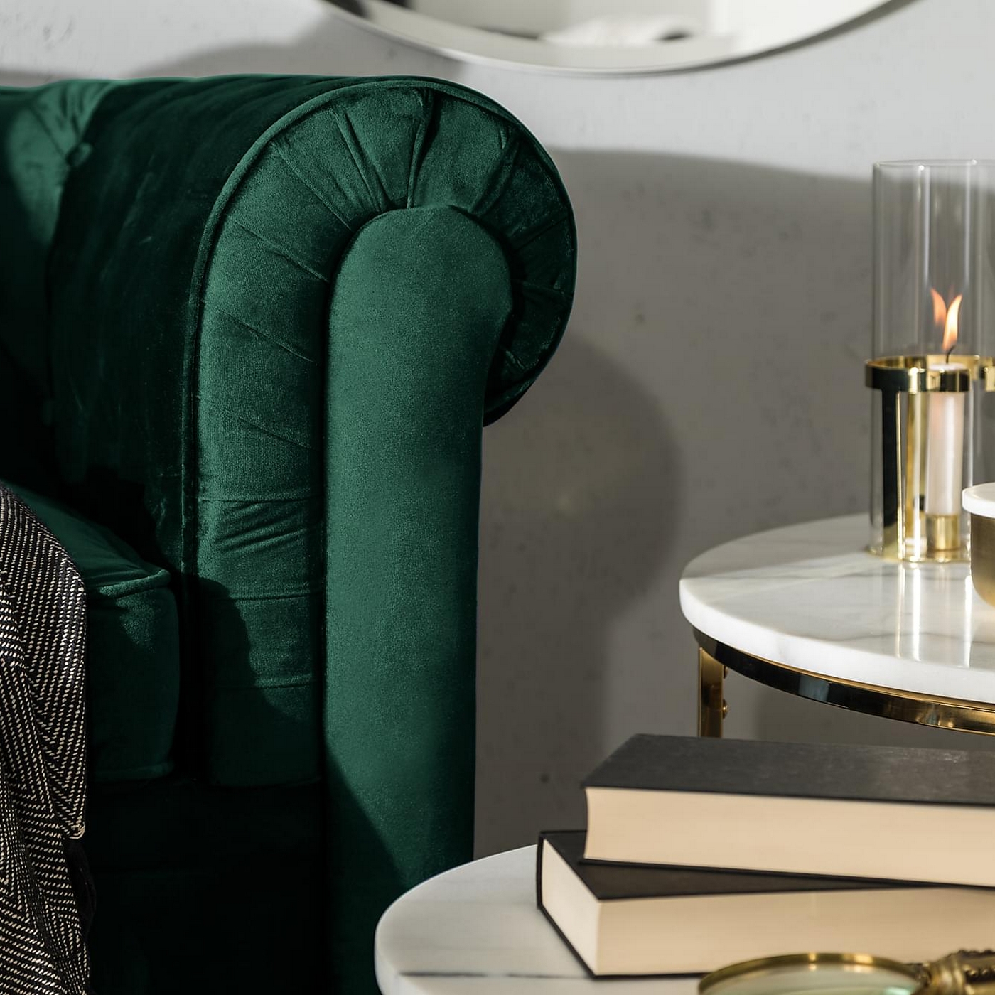 Bäddsoffa Manor House Chesterfield Lyx 3-sits Sammet