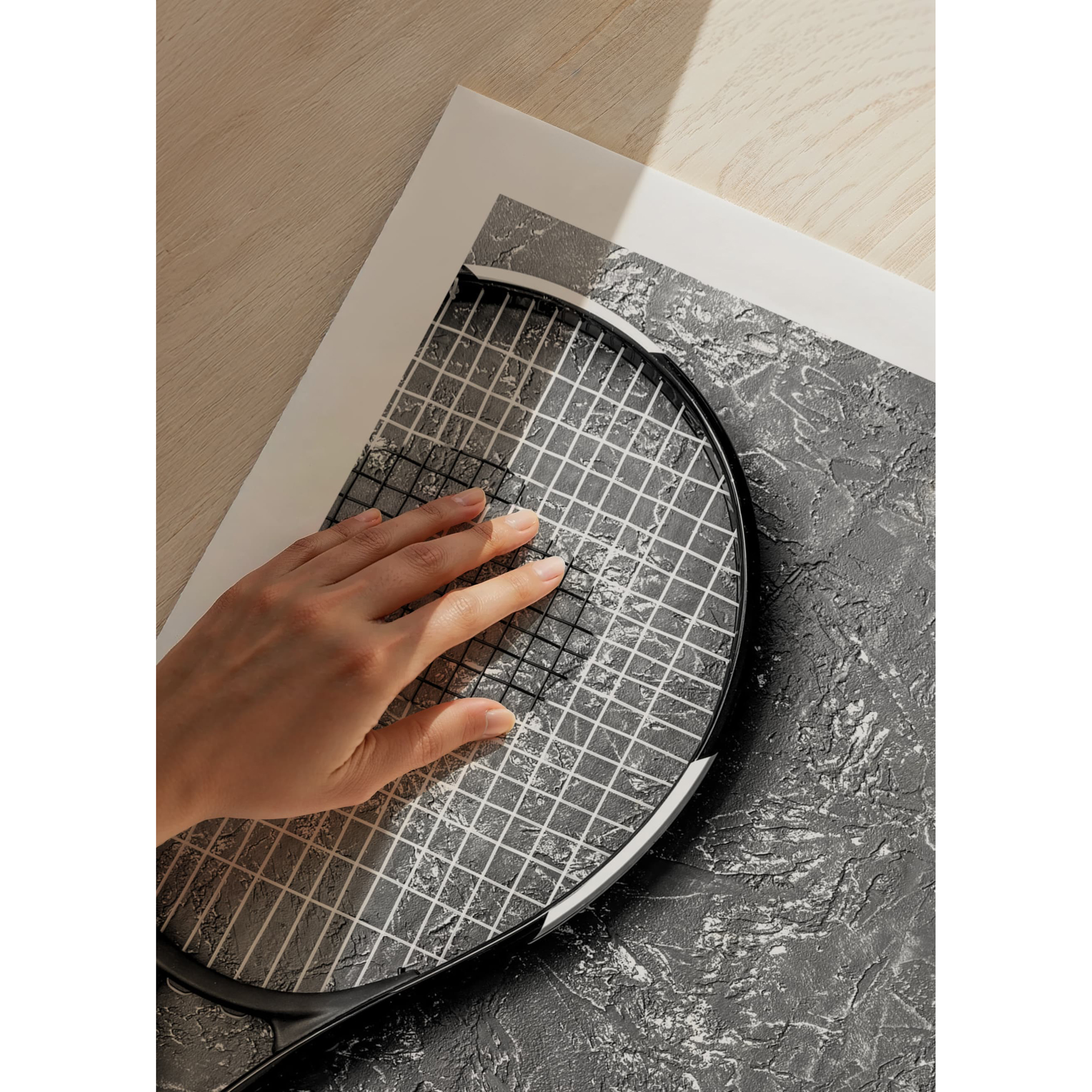 Poster Gallerix Tennis Racket B&W