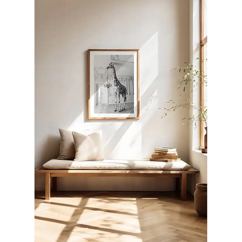Poster Gallerix Giraffe Indoor B&W