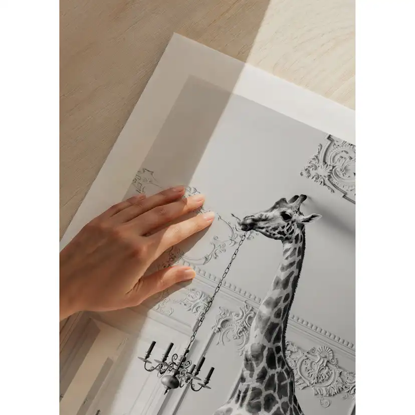Poster Gallerix Giraffe Indoor B&W