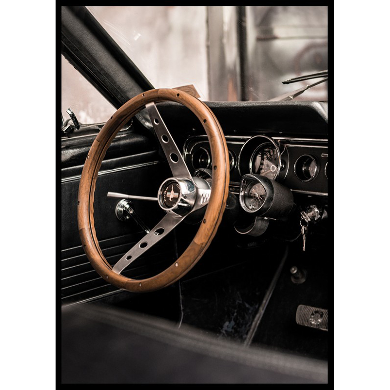 Poster Gallerix Car Steering Wheel Vintage