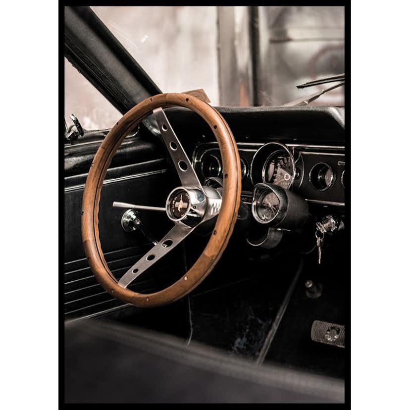 Poster Gallerix Car Steering Wheel Vintage