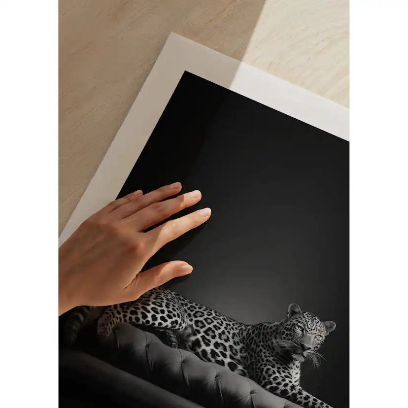 Poster Gallerix The Pet Leopard B&W
