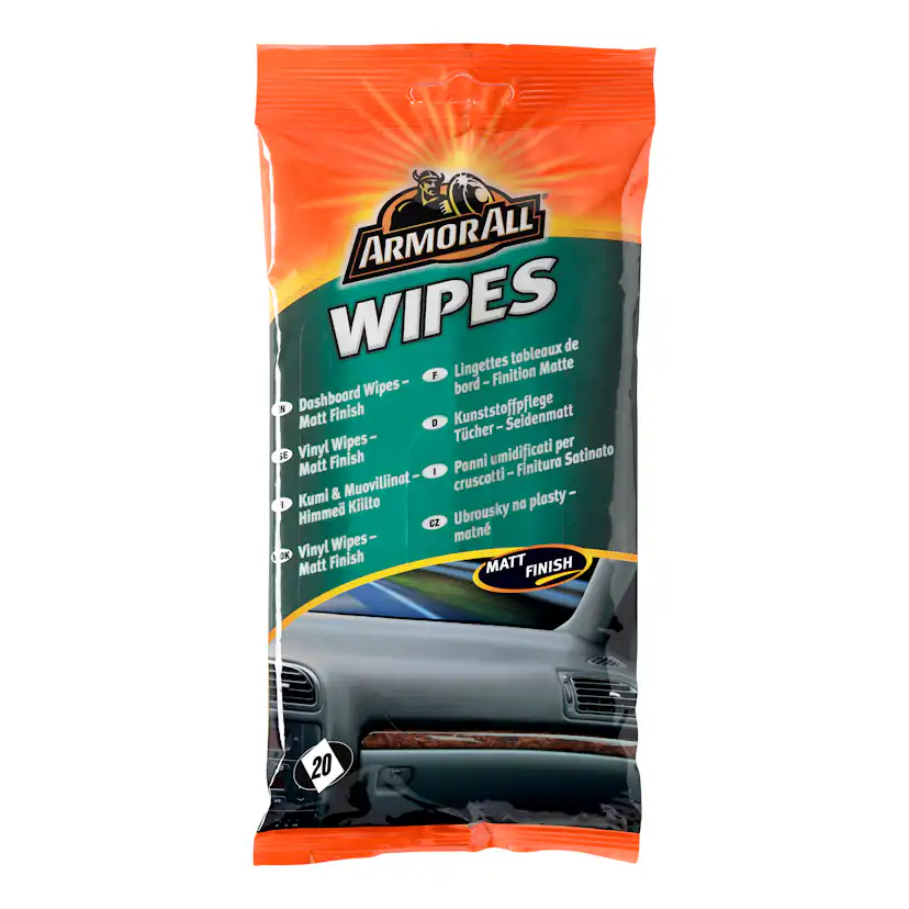 Rengöringsduk Armor All Vinyl Matt Wipes Flatpack