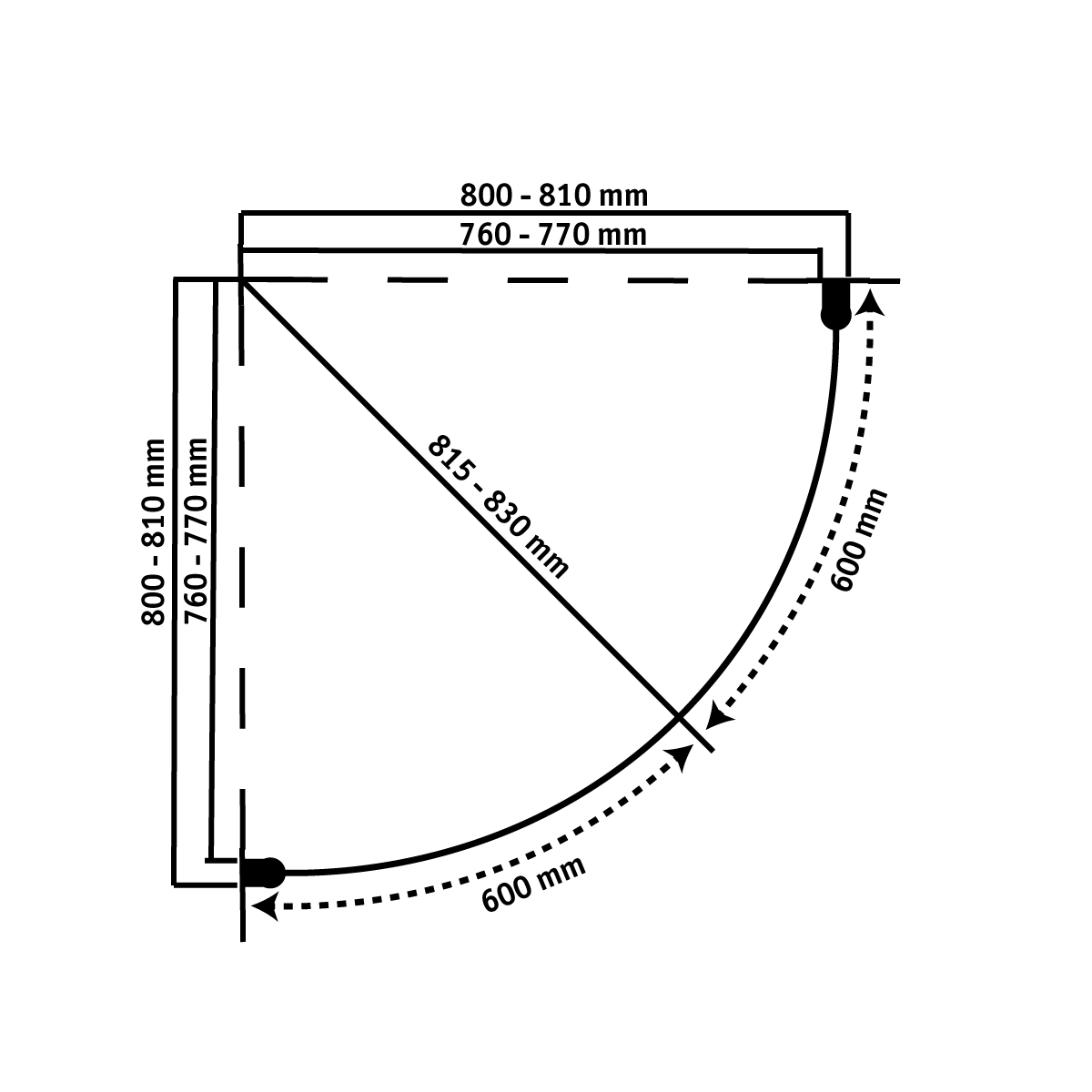 Duschhörn Sunwind Aurora Round Black